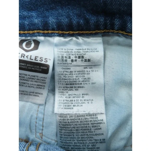 Levis 514 Jeans Mens 34x33 Blue Classic Straight Red Tab Denim Cotton - Picture 10 of 11